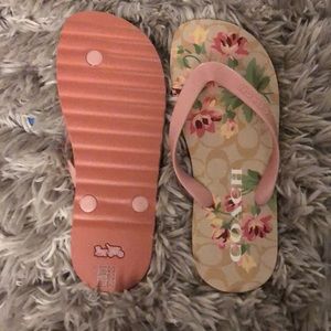 Floral Coach flip flops *brand new*